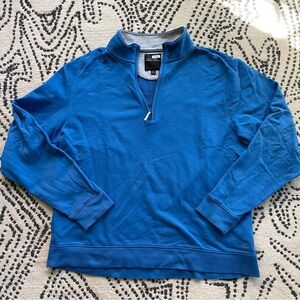 BROOKS BROTHERS 100% Cotton Quarter Zip Sweater, Blue, XL